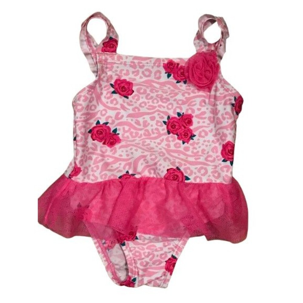 Baby Girl's 12-18 Months Swimsuit Children's Place Pink Floral Ruffle One-Piece